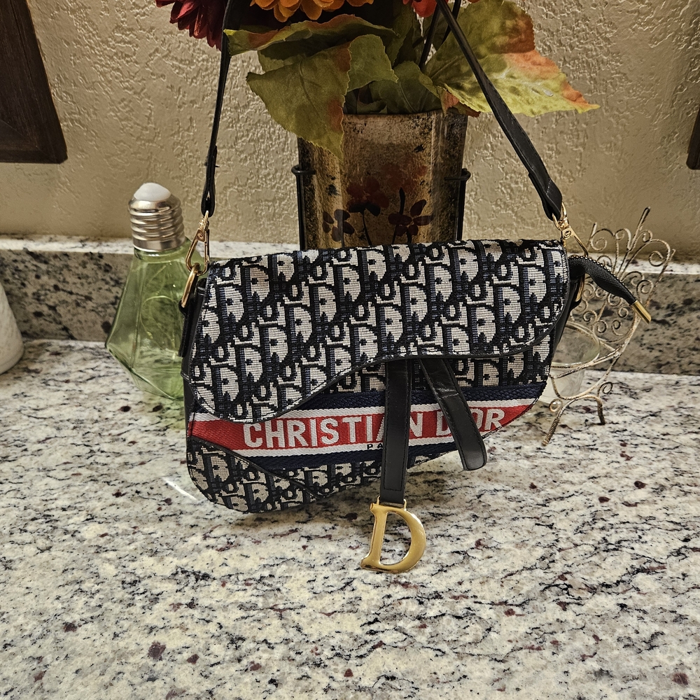 SOLD SOLD SOLDBlack and White Shoulder Bag Saddle Bag - Picture 1 of 7